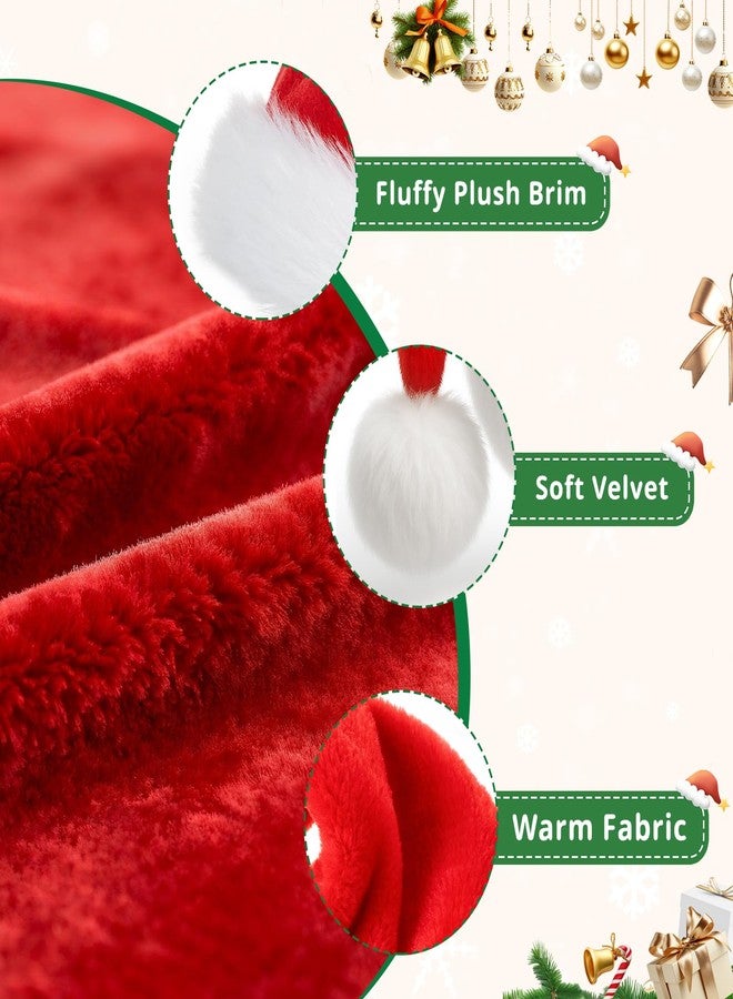 BOSONER Santa Hat Kids for Christmas: Toddler Plush Santa Hats Velvet Claus Hats for Christmas Festive Holiday Party Supplies (Red - Extra Long) - Image 4